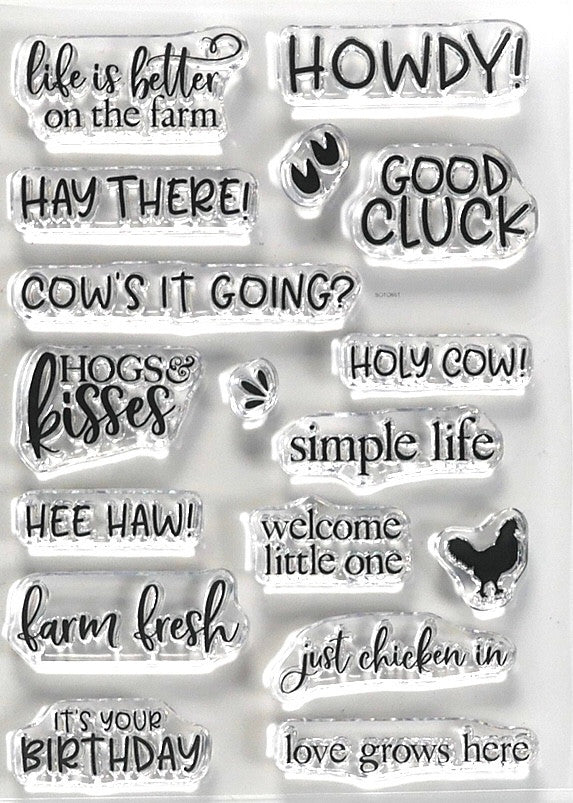 Elizabeth Craft Life is Better on the Farm Stamp Set